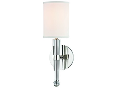 Hudson Valley Volta 1-Light Polished Nickel White Crystal Wall Sconce