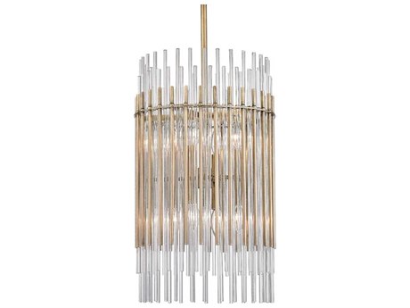 Hudson Valley Wallis 8-Light Aged Brass Clear Glass Pendant
