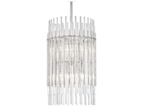 Hudson Valley Wallis 8-Light Polished Nickel Clear Glass Pendant