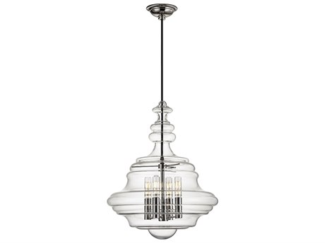 Hudson Valley Washington 4-Light Polished Nickel Clear Glass Candelabra Chandelier