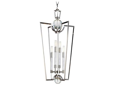 Hudson Valley Waterloo 4-Light Polished Nickel Crystal Candelabra Chandelier