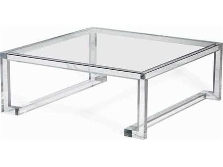 Interlude Home Square Clear Glass Coffee Table