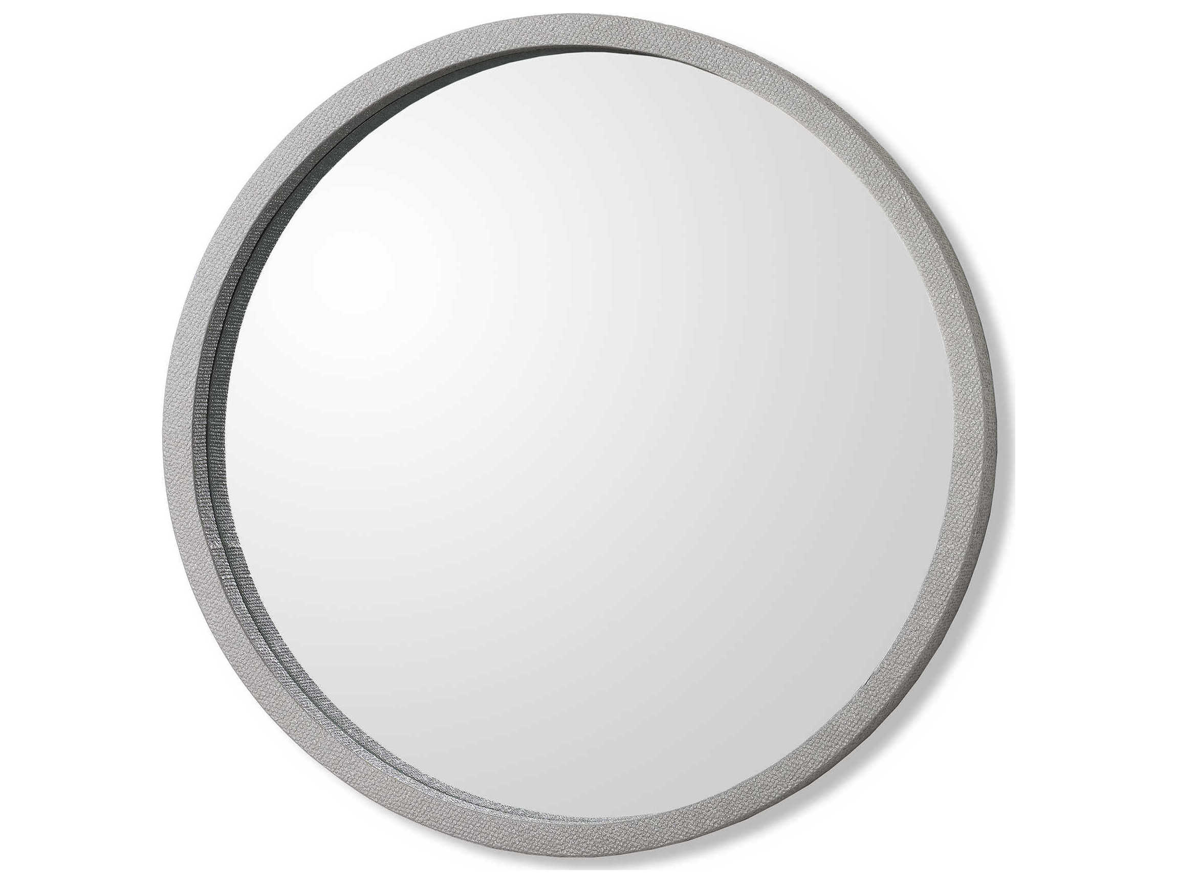 light grey round mirror