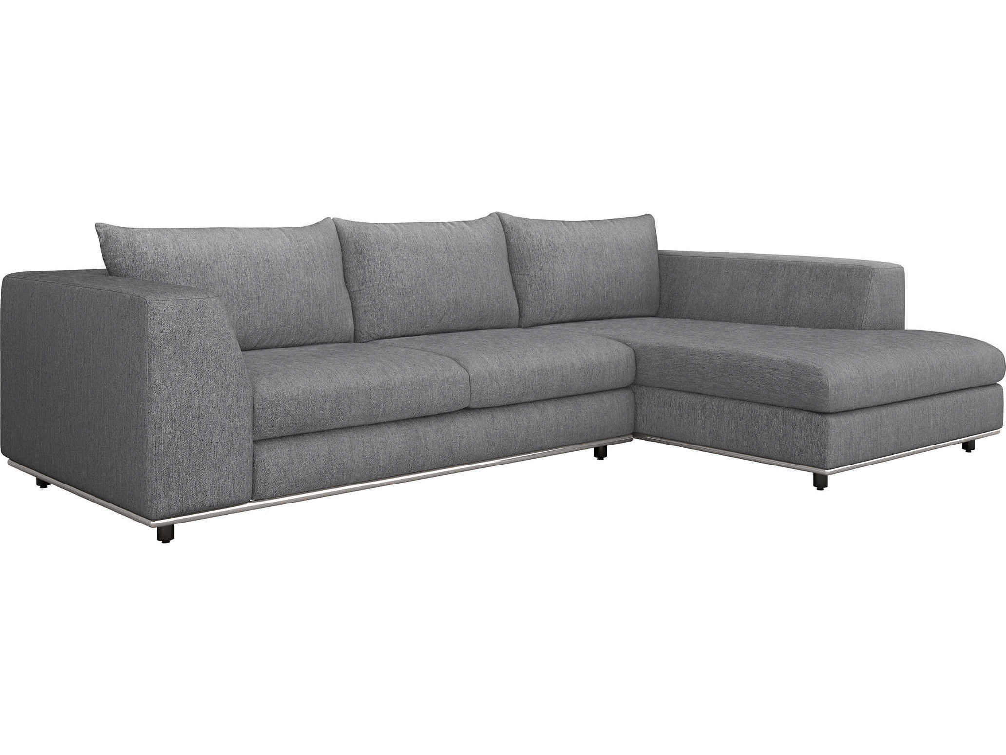 Interlude Home Comodo Night / Polished Nickel Two-Piece Sectional Sofa ...