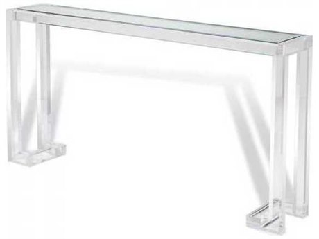Interlude Home Rectangular Clear Glass Console Table