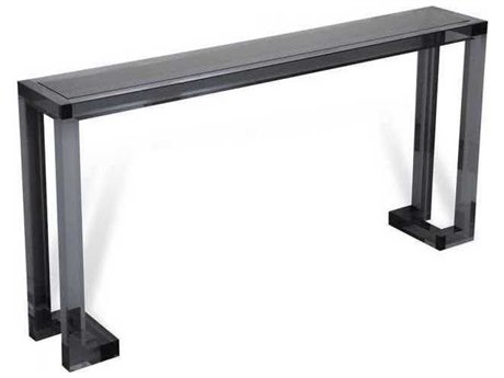 Interlude Home Rectangular Smoke Glass Console Table