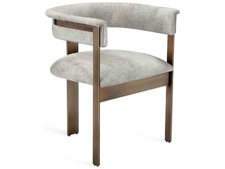 Interlude Home Darcy Leather Brown Upholstered Arm Dining Chair
