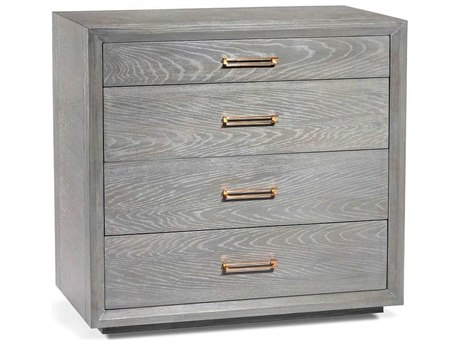 Interlude Home Sutton Grey Wash Brushed Brass Four Drawer Single