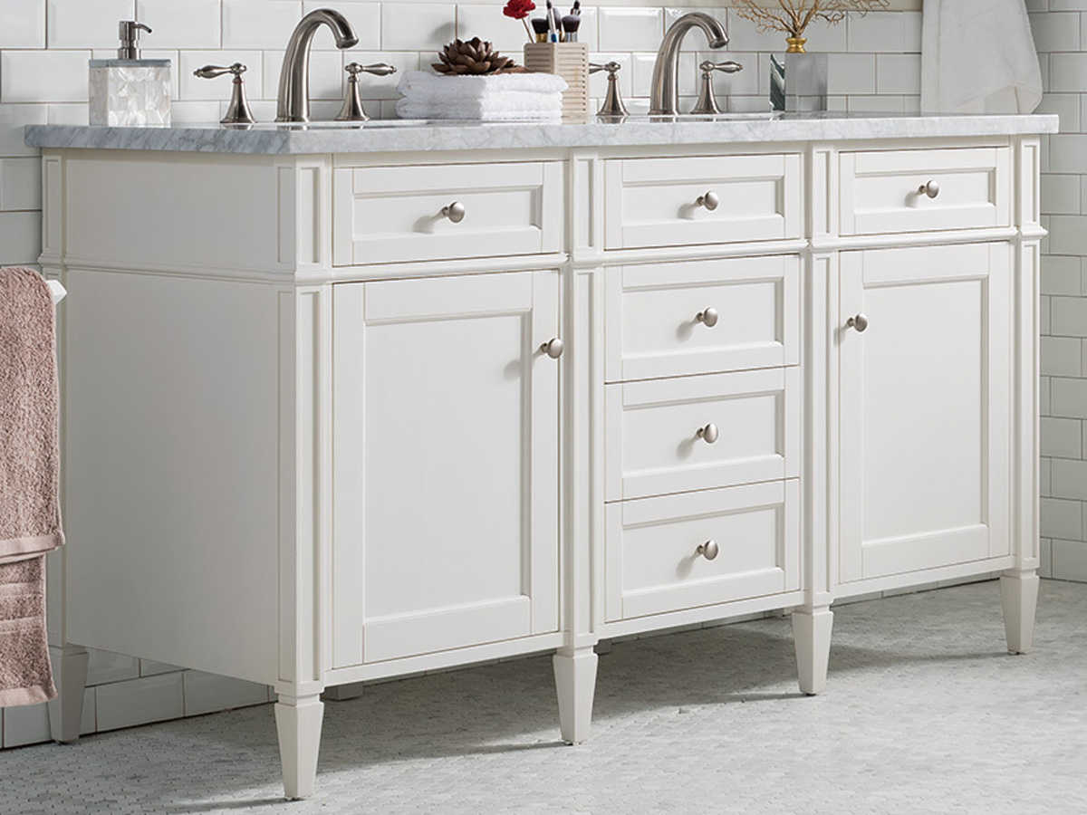 James Martin Furniture Brittany Cottage White 60'' Wide Double Vanity