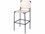 Jamie Young Asher Leather Upholstered Cashew Black Metal Bar Stool  JYC20ASHEBSCA