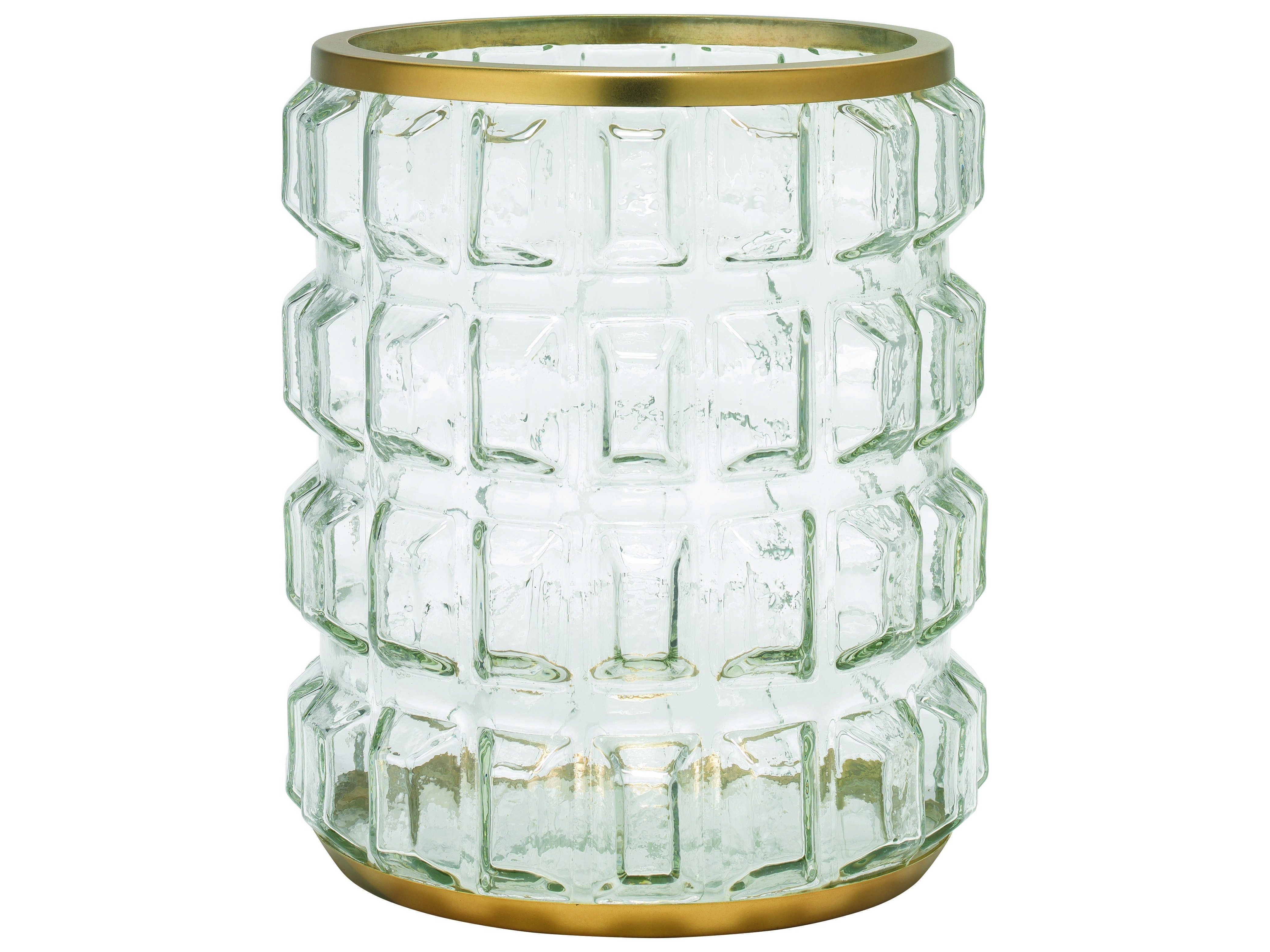 Jamie Young Company Madison Clear Glass & Antique Brass Hurricane