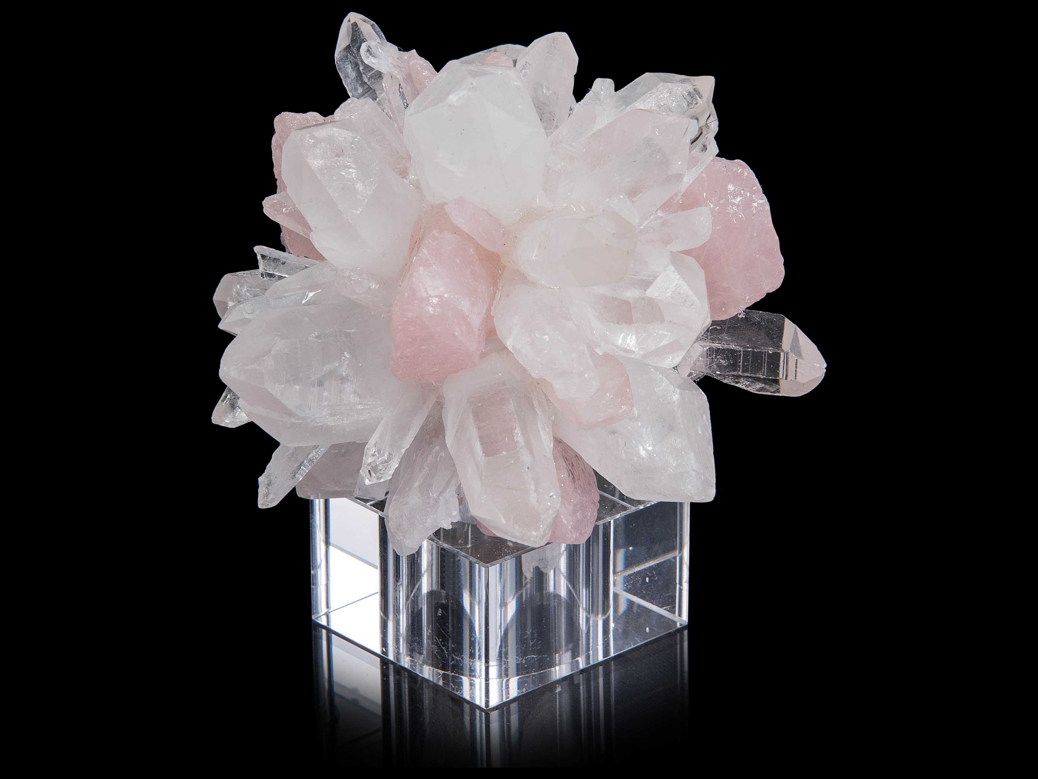 John Richard Rock Quartz Points With Rose Quartz Sculpture | JRJRA10267