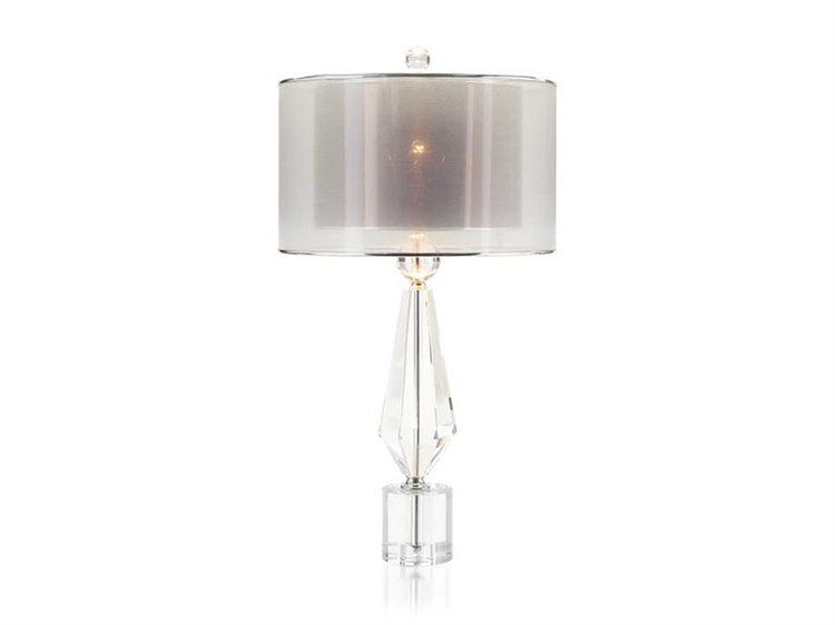 bronze and crystal table lamp