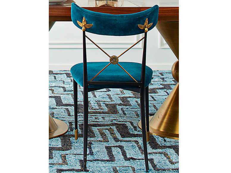 Jonathan Adler Rider Rialto Peacock Side Dining Chair Jon22971