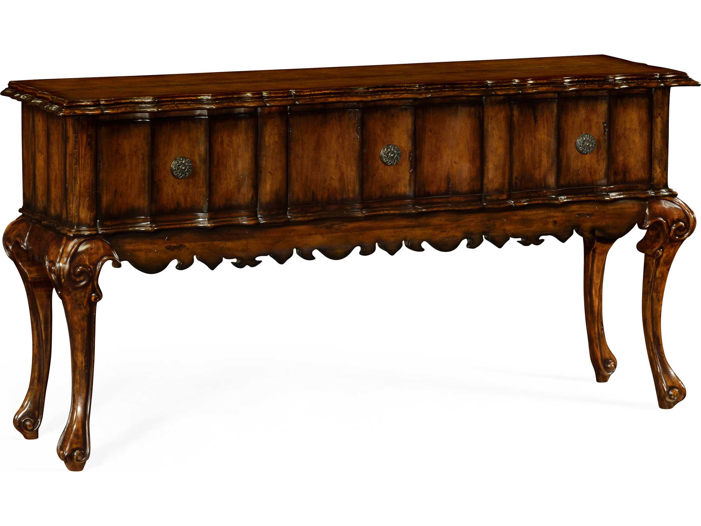 Jonathan Charles Artisan collection Rustic Walnut Finish Console Table