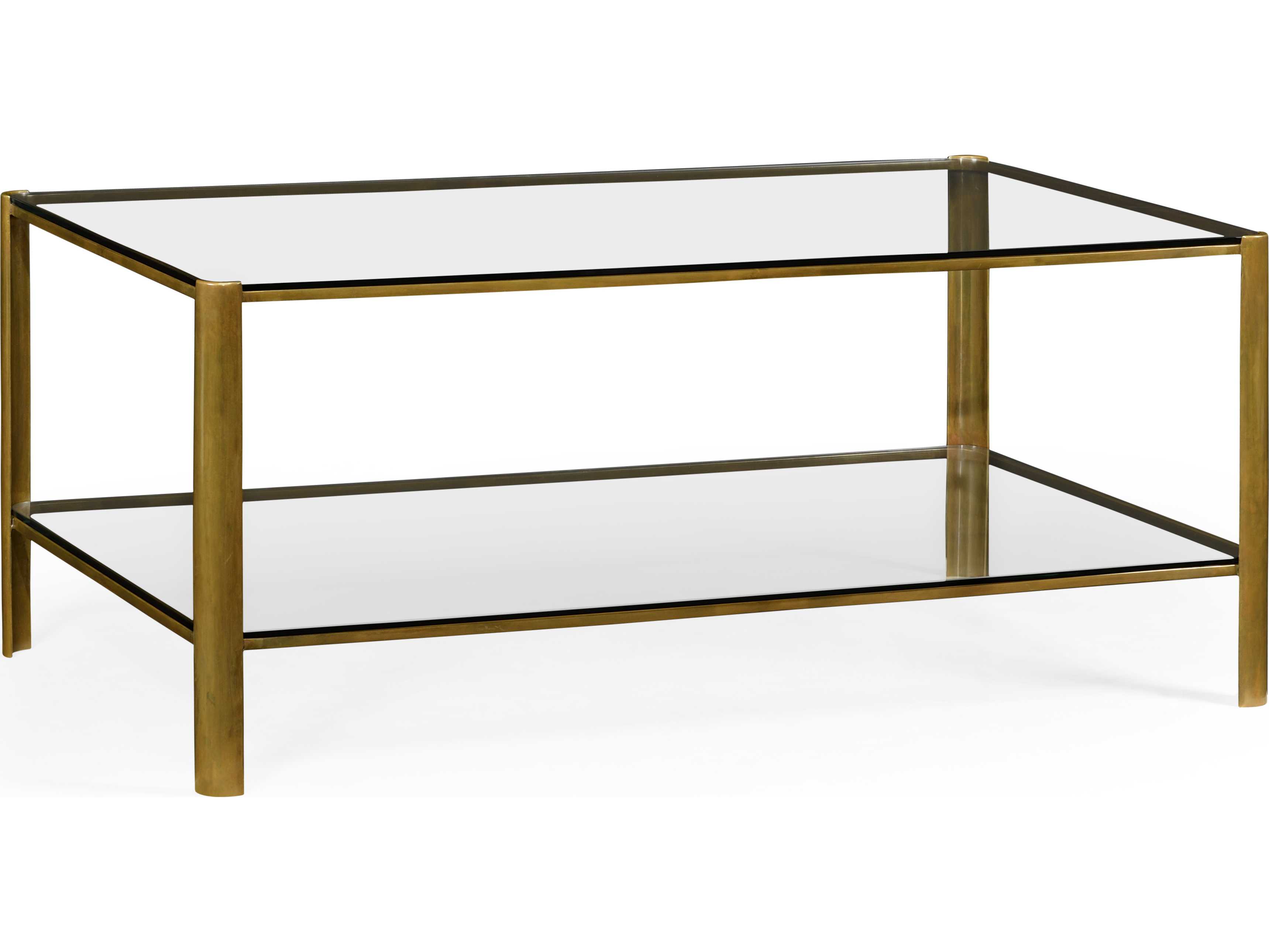 Jonathan Charles Cosmo Light Antique Brass 28 X 48 Rectangular Coffee Table