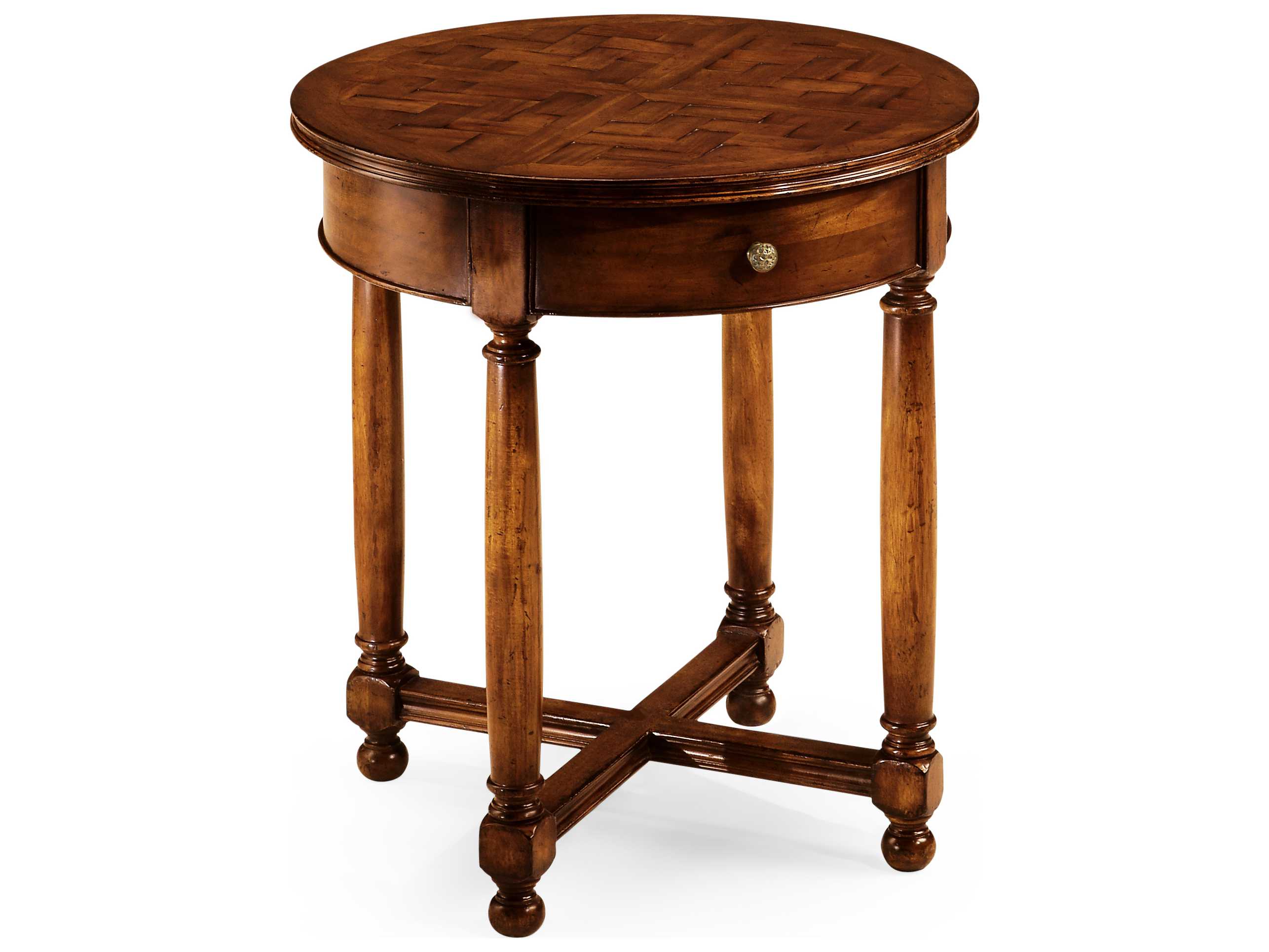 Jonathan Charles Country Farmhouse Medium Walnut 24 Round End Table