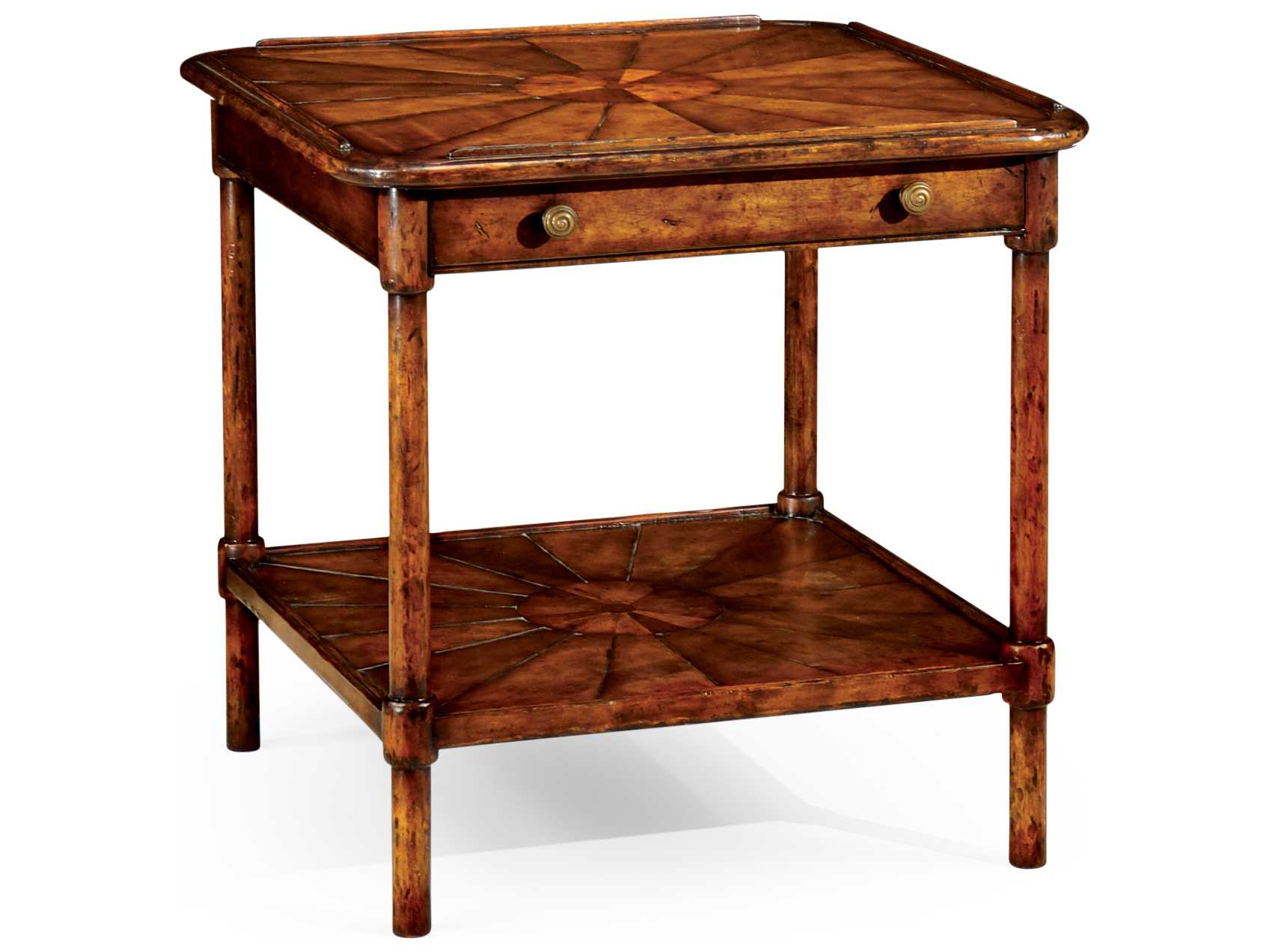 Jonathan Charles Country Farmhouse Medium Walnut 27.5 Square End Table