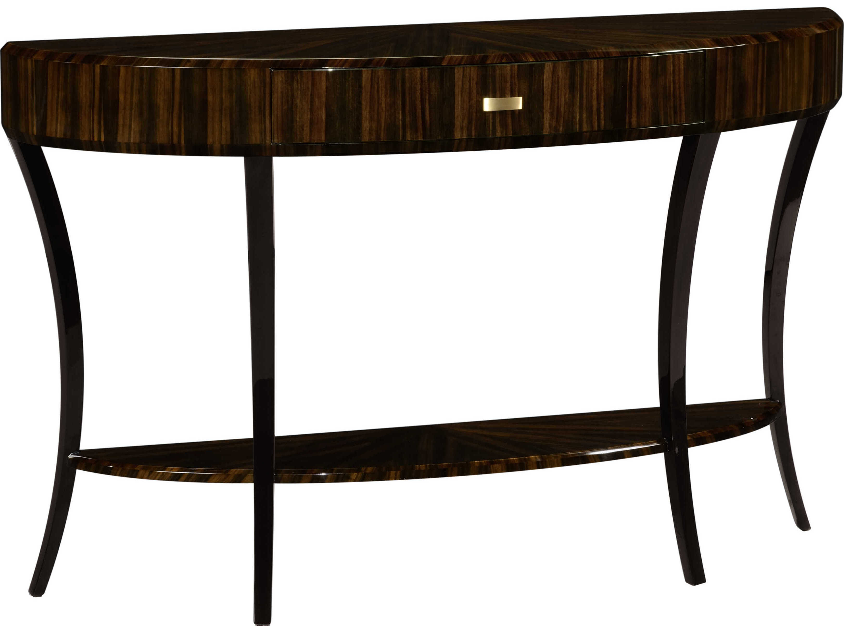 Jonathan Charles Ebony 52'' Wide Demilune Console Table JC494087AMH