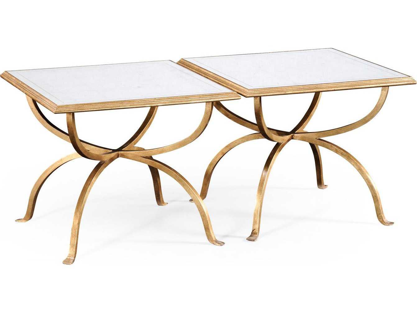 Jonathan Charles Luxe Gilded Iron 24 Square Coffee Table JC494188G