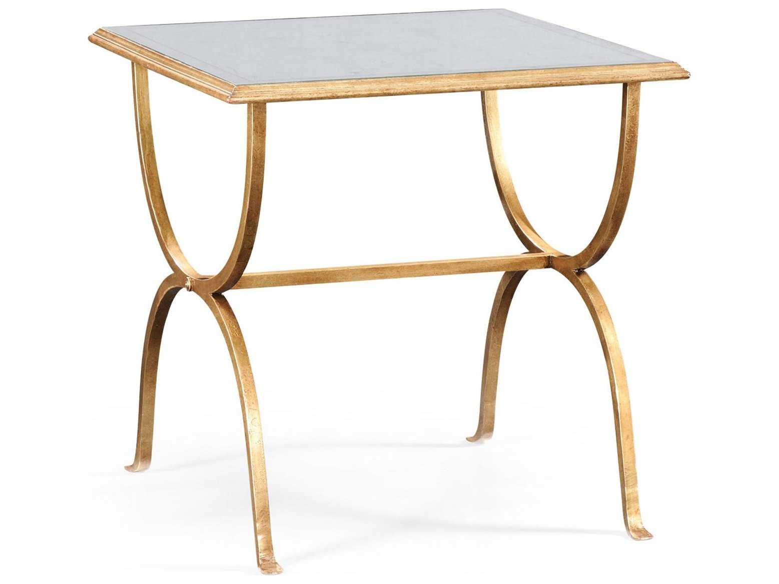 Jonathan Charles Luxe Gilded Iron 26 Square End Table JC494175G