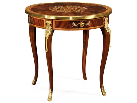 Jonathan Charles Regency Round Wood Antique Mahogany High Lustre End Table