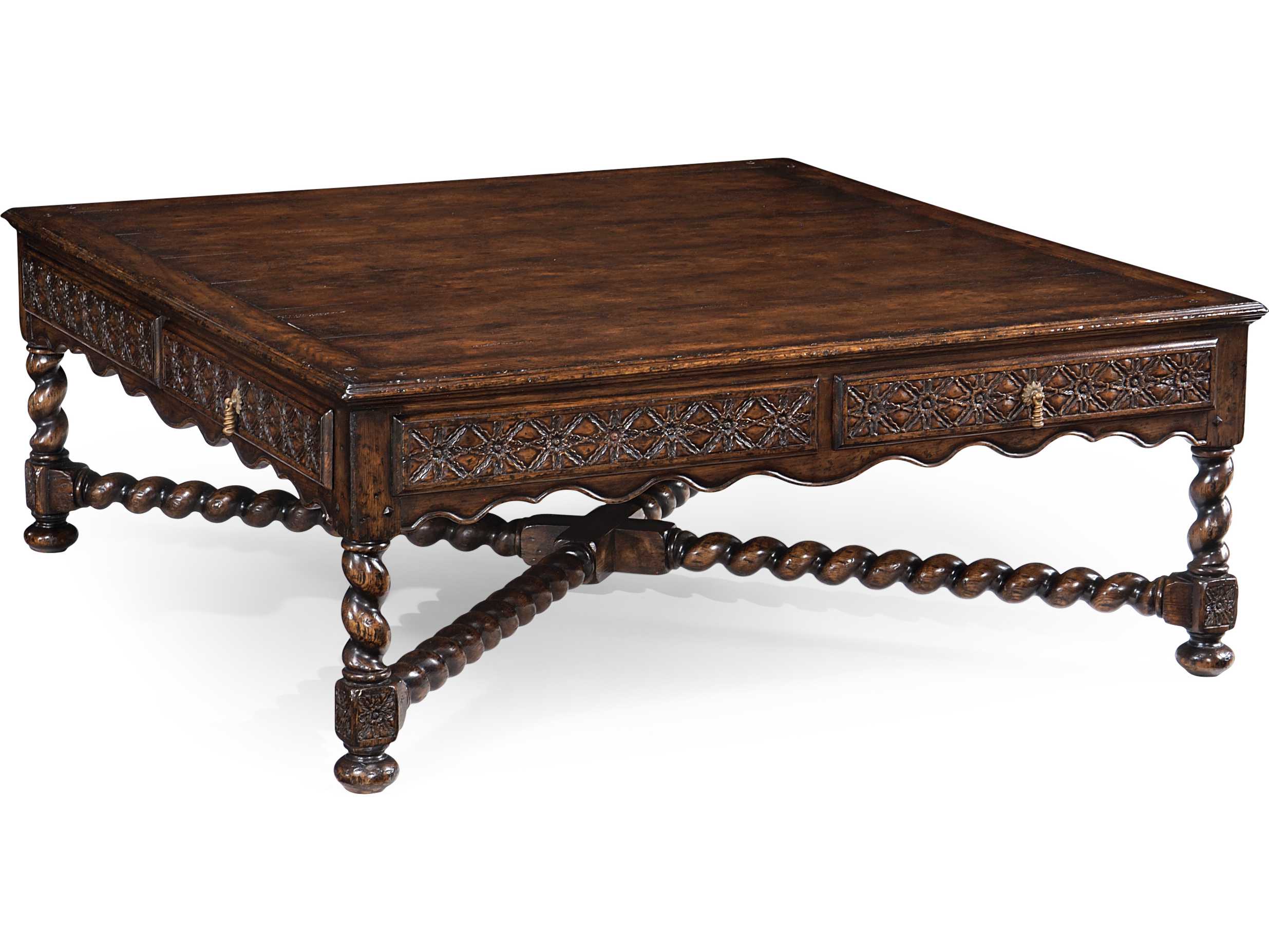 Jonathan Charles Tudor Oak Dark Brown Tudor Oak 52 Square Coffee Table JC493167TDO