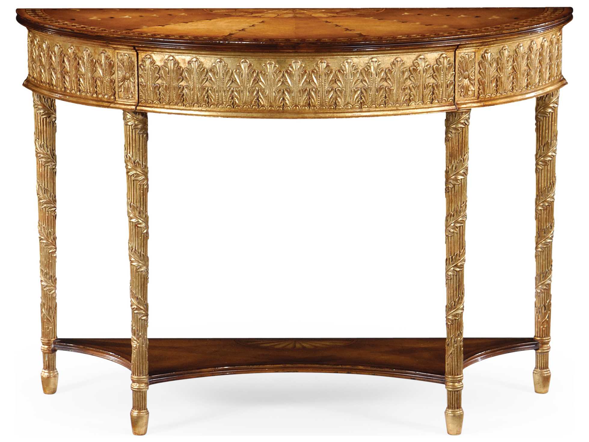 gold demilune table