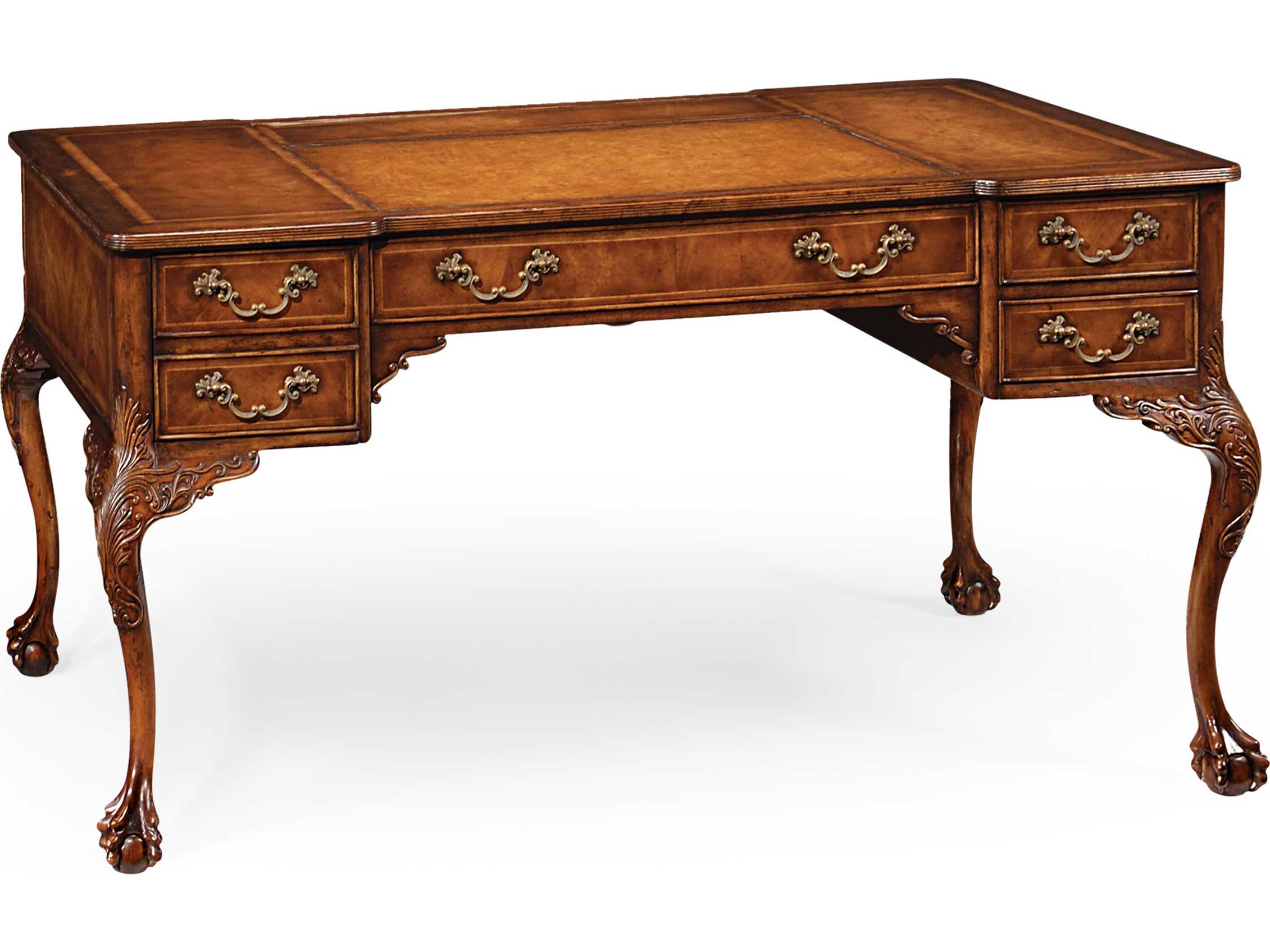 Jonathan Charles Windsor Medium Crotch Walnut Executive Desk | JC493062CWM