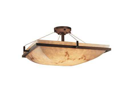 Brushed Nickel Finish with Faux Alabaster Resin Shade Justice Design Group LumenAria 2-Light Semi-Flush Incandescent Brushed Nickel Finish with Faux Alabaster Resin Shade Justice Design Group LumenAria 2-Light Semi-Flush Incandescent