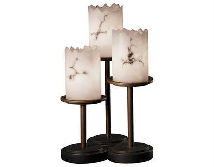 Justice Design Group Lumenaria Dakota Faux Alabaster Resin Bronze Table Lamp