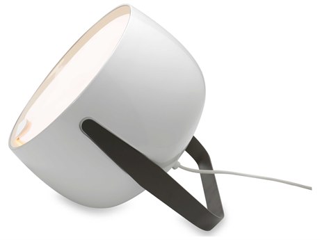 Karman Bag Glossy White Charcoal-Grey LED Gray Table Lamp