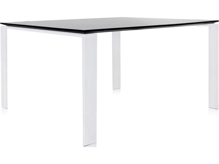 Kartell Four Black Top With White Legs 50 Wide Square Dining Table Kartell Four Black Top With White Legs 50 Wide Square Dining Table