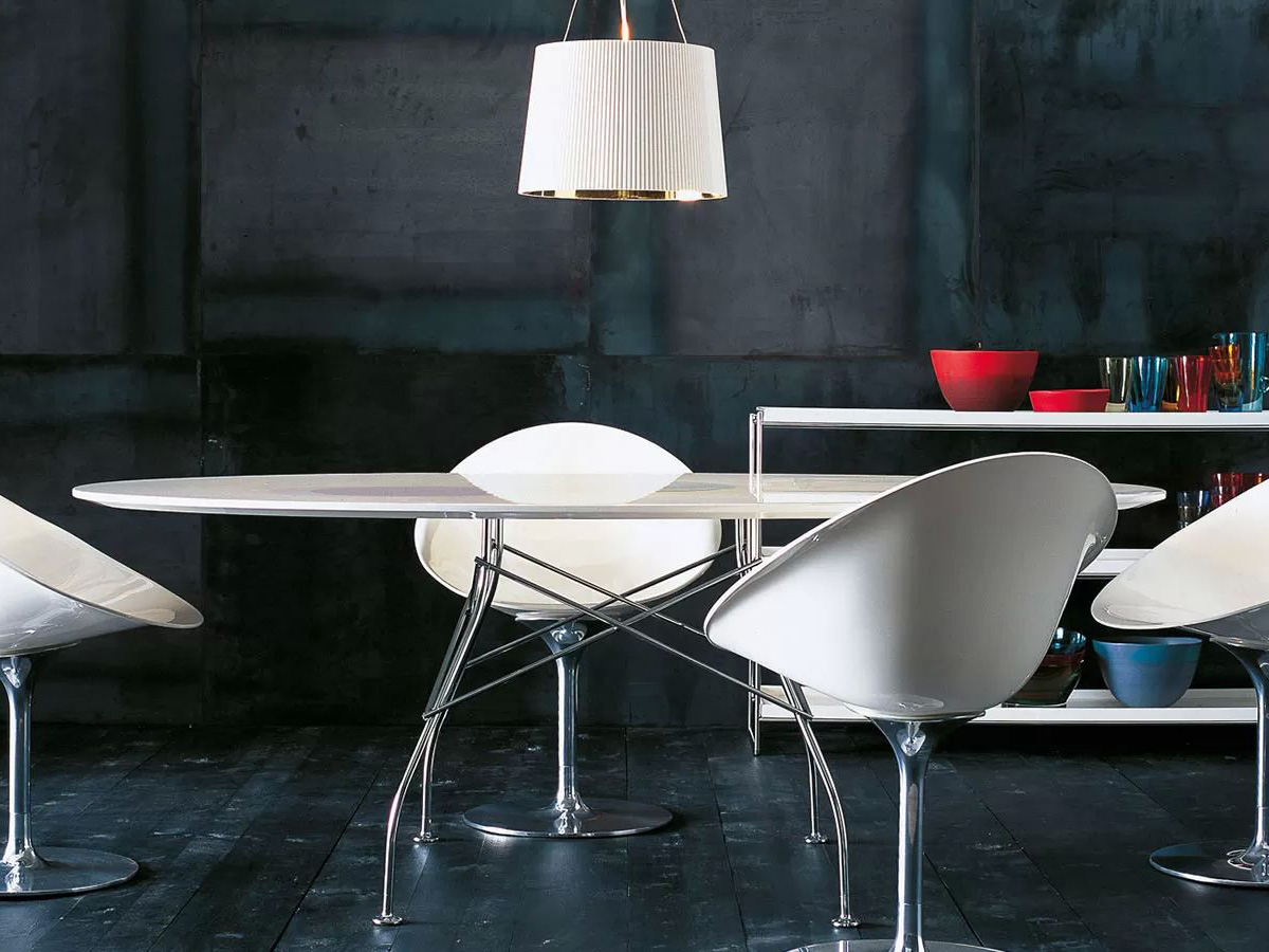 Kartell Glossy 79''L x 47''W Oval Dining Table | KAR4562