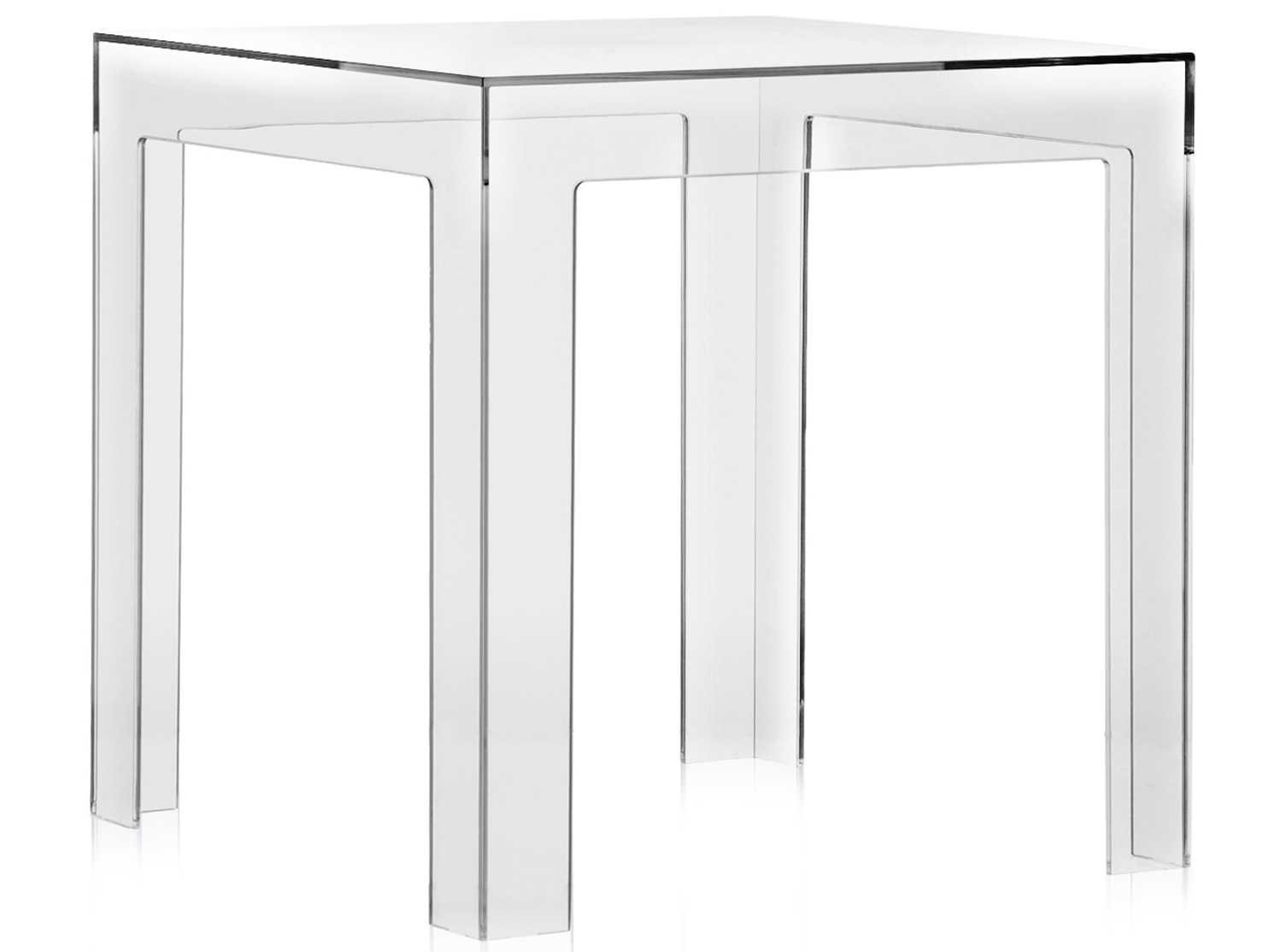Kartell Jolly Transparent Crystal 16'' Wide Square End Table KAR8850B4