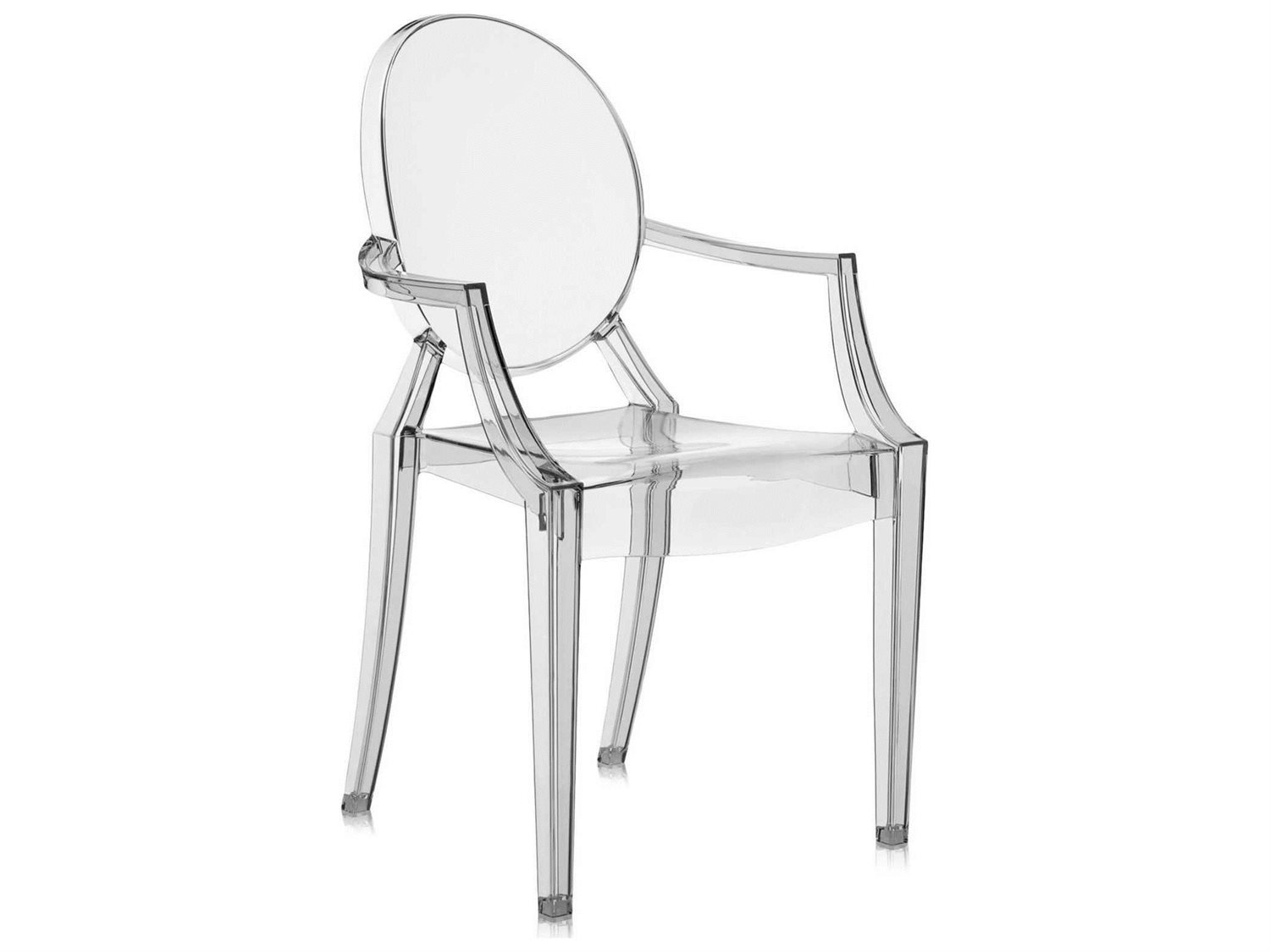 Kartell Louis Ghost Transparent Smoke Grey Dining Arm ...