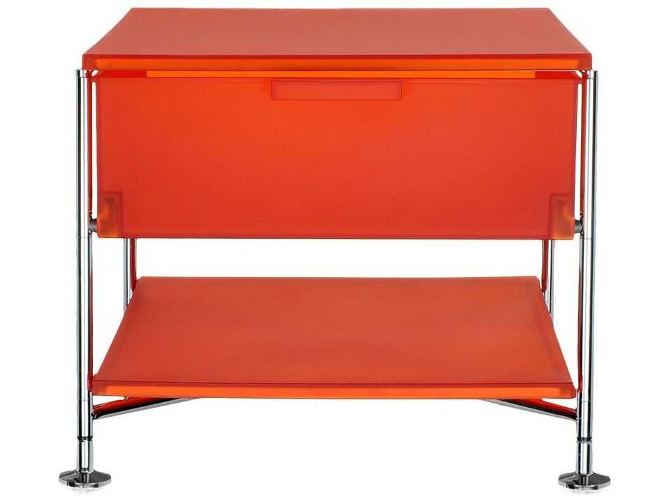 Kartell Mobil Orange 19'' Wide Rectangular One Drawer Nightstand