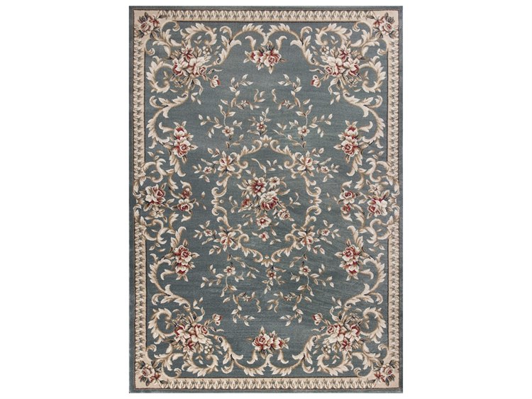 Kas Rugs Avalon Slate Blue Rectangular Area Rug 5602