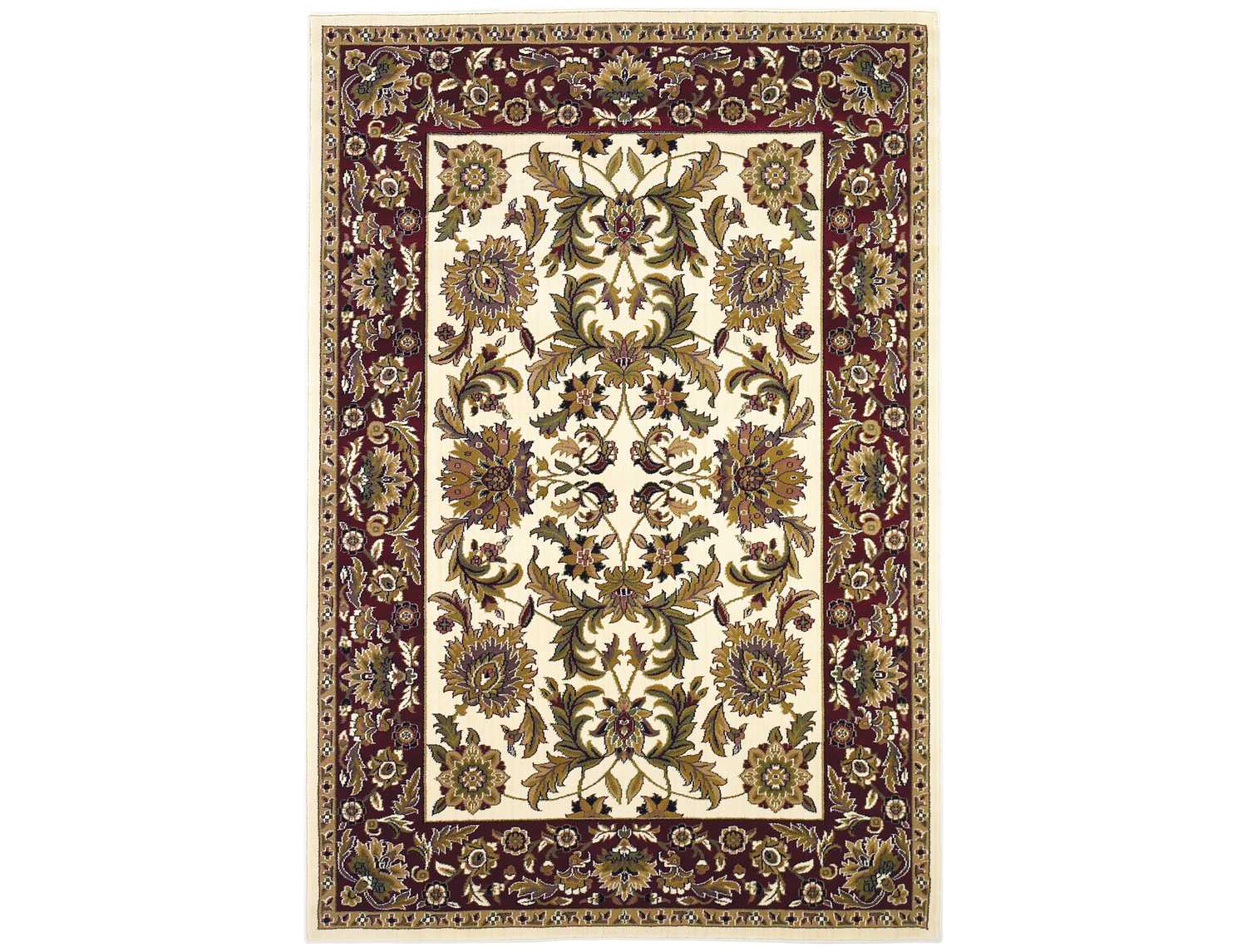 KAS Rugs Cambridge Ivory & Red Kashan Area Rug | KG7303