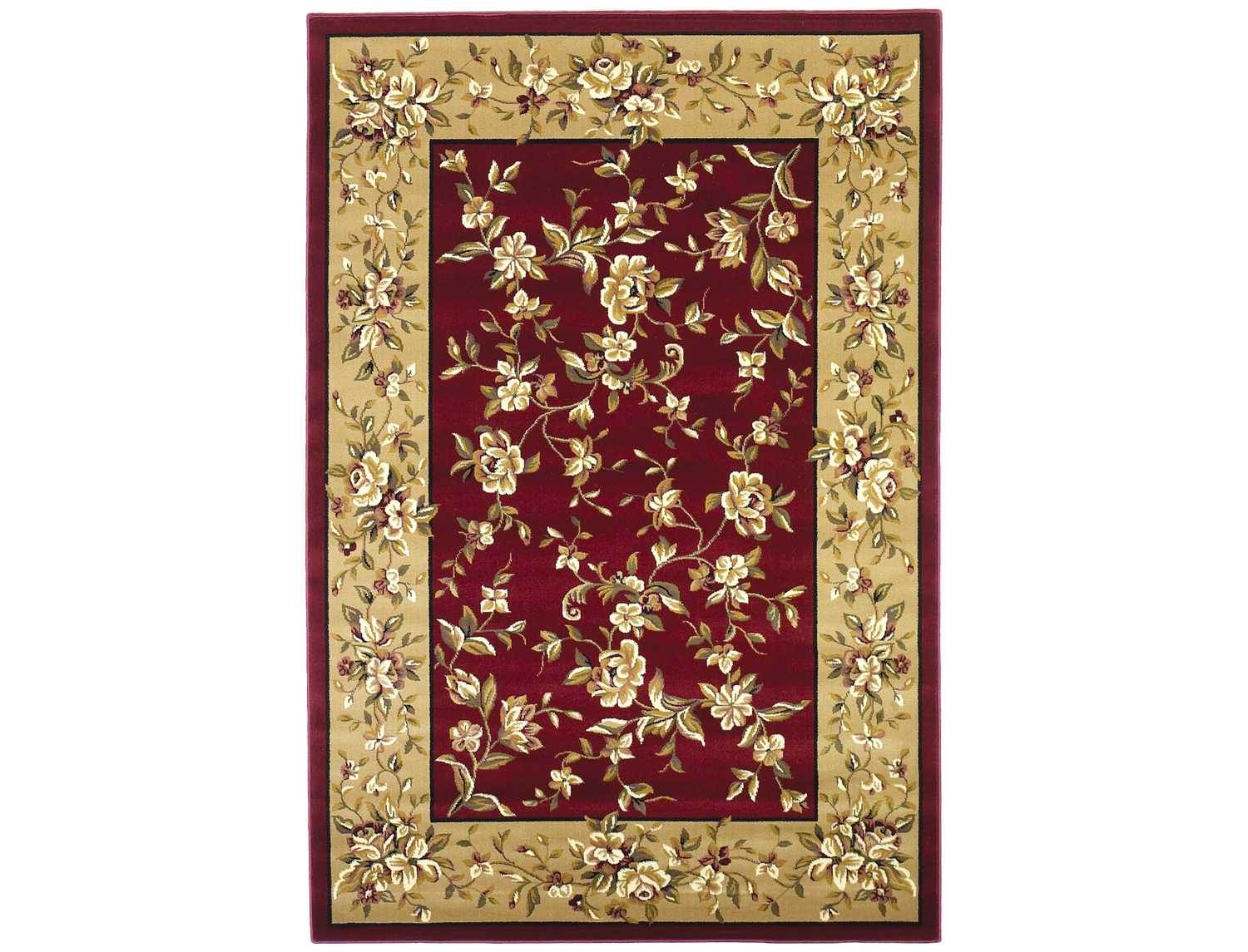 KAS Rugs Cambridge Red & Beige Floral Delight Area Rug | KG7337