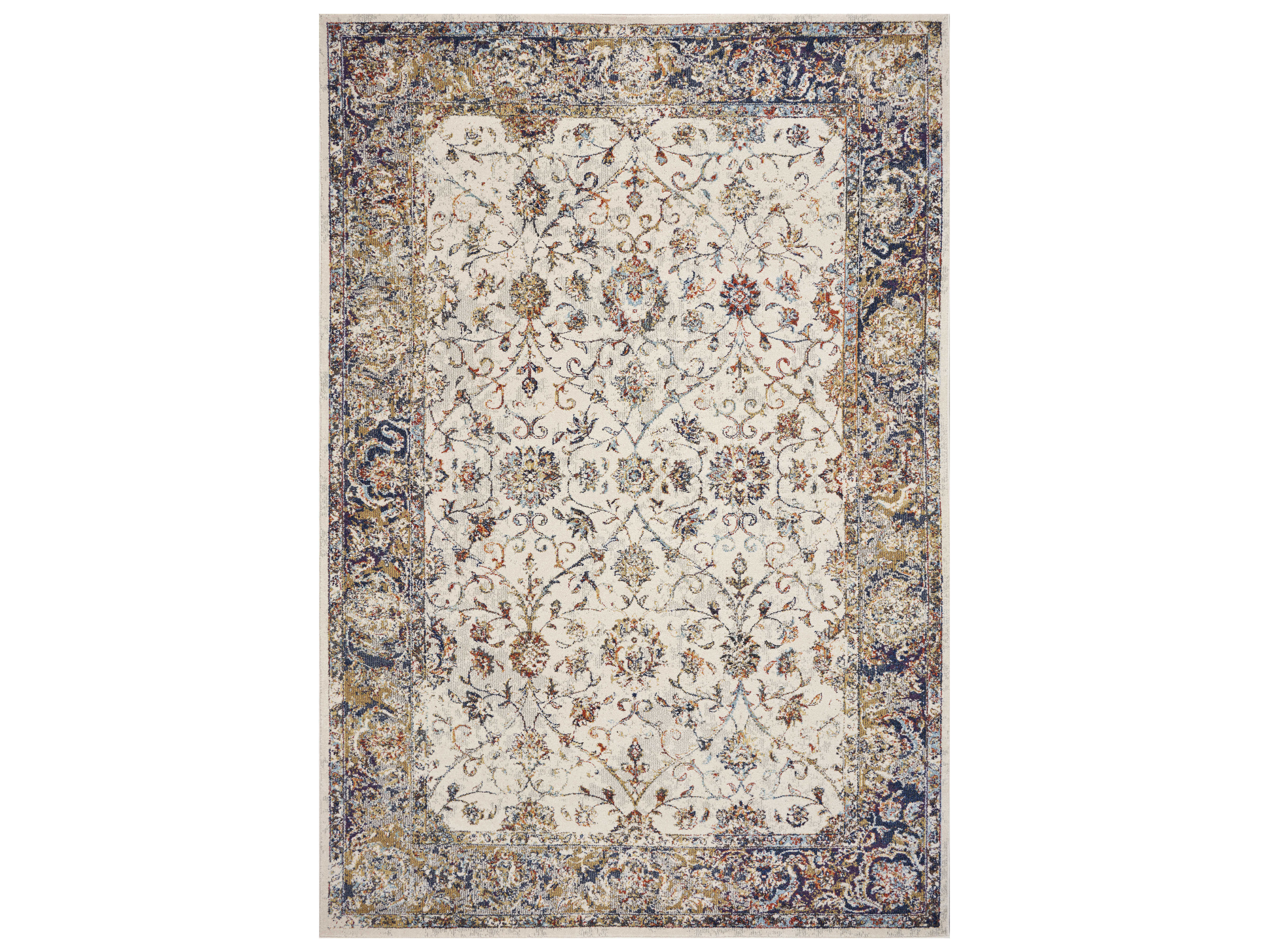 Kas Rugs Corsica Ivory Navy Rectangular Area Rug Kgcos7857 Kas Rugs Corsica Ivory Navy