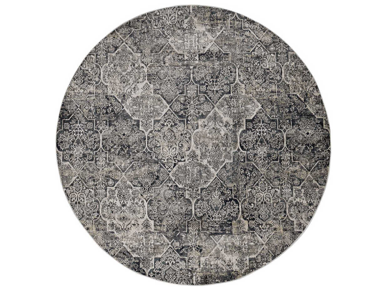 KAS Rugs Montreal Grey 7'7'' Round Area Rug KG4768ROU