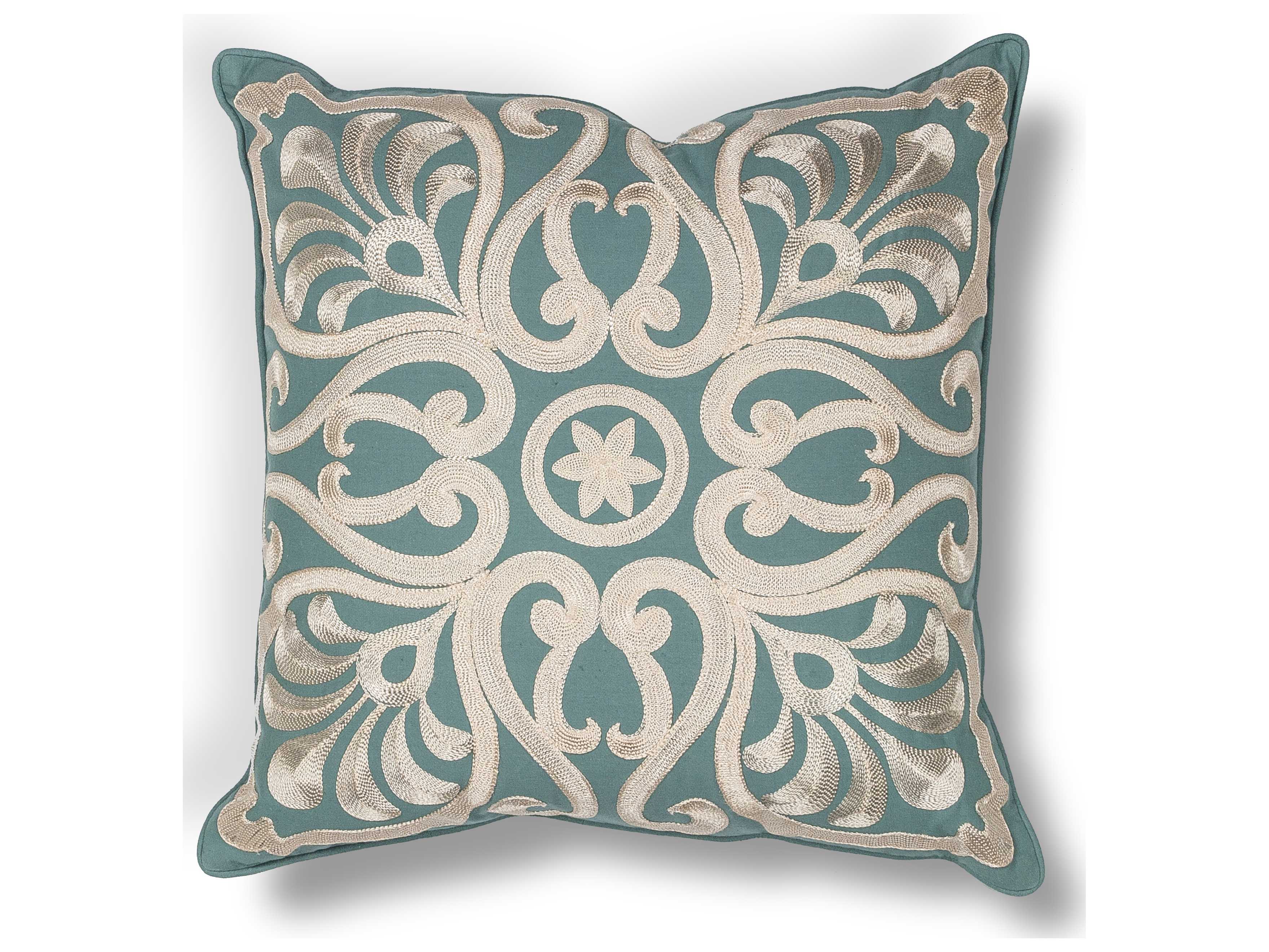 Kas Rugs Teal Square Pillow KGL189