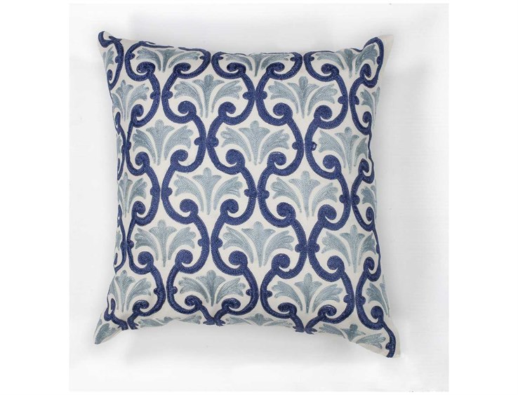 KAS Rugs Ivory & Blue Chateaux Square Pillow KGL108