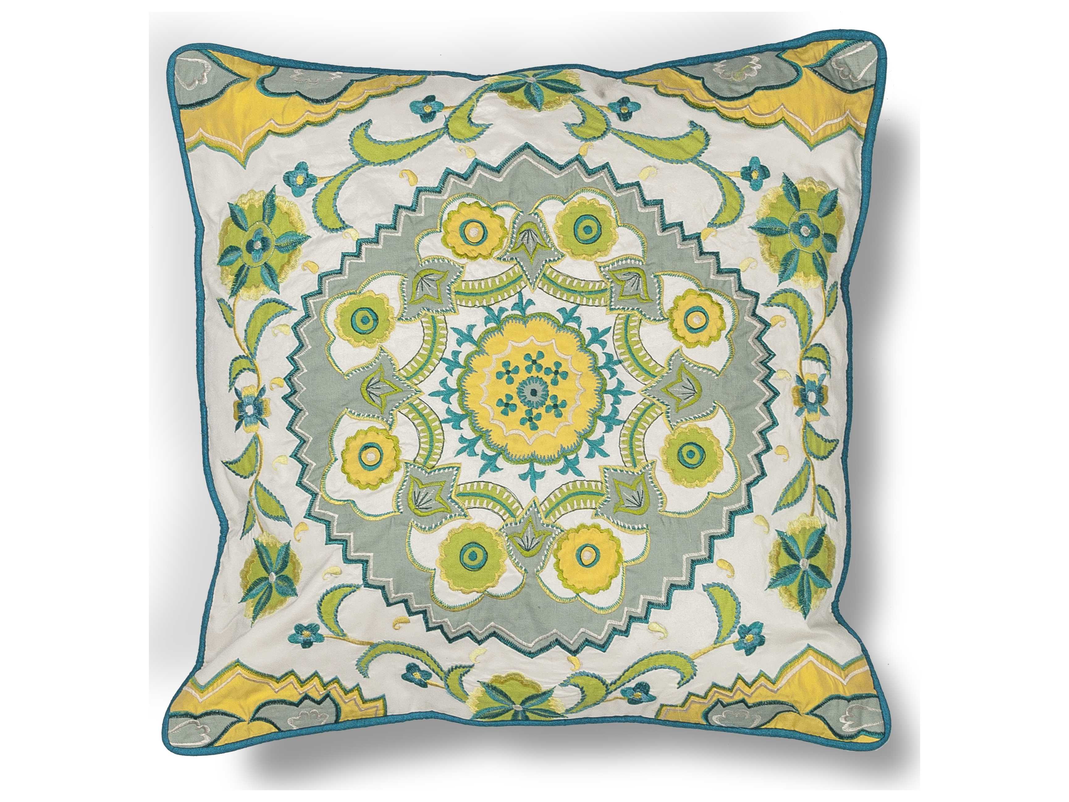 Kas Rugs Blue & Green Square Pillow KGL194