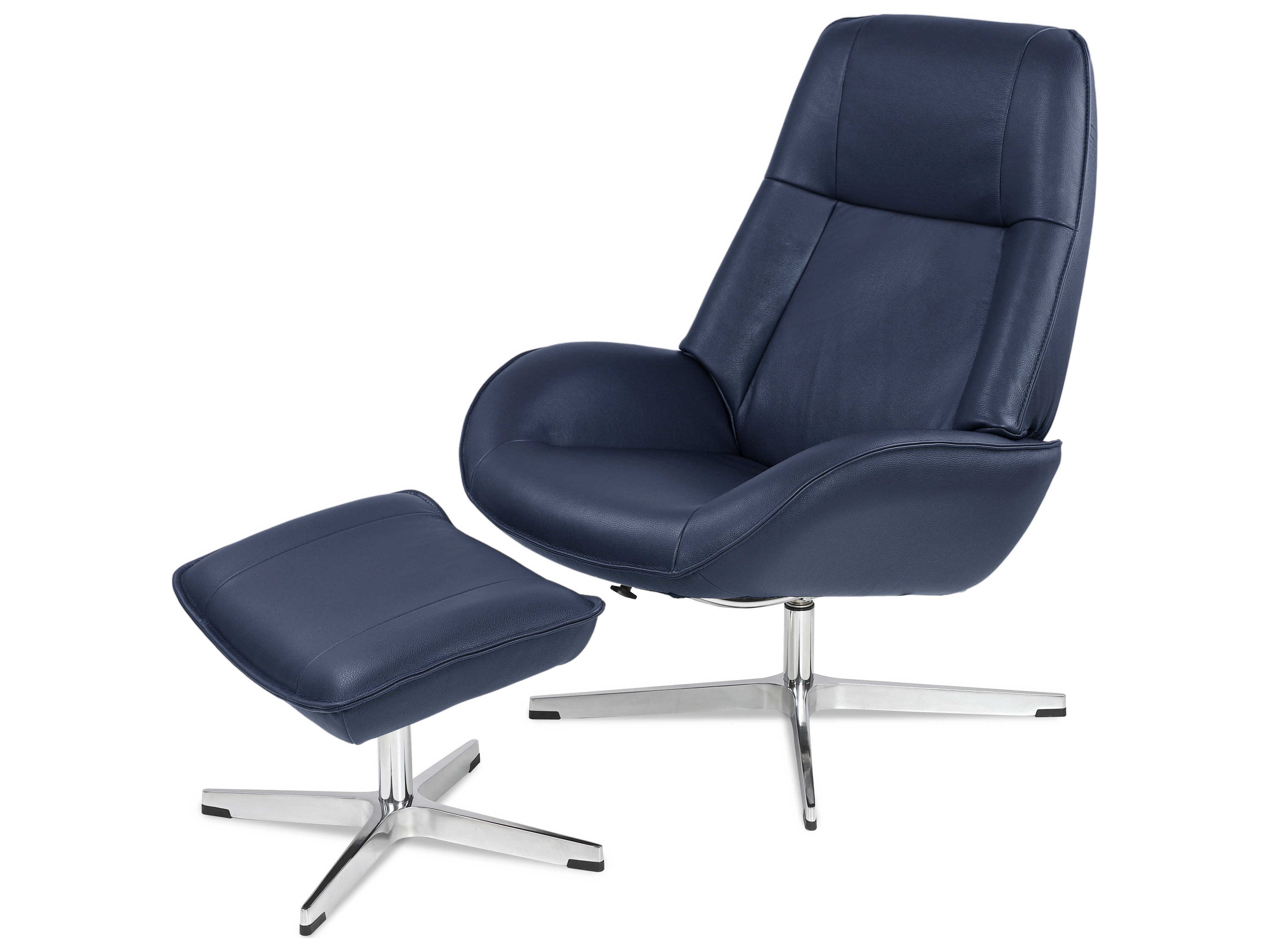 Kebe Roma Balder Blue Leather Recliner, Navy Leather Recliner