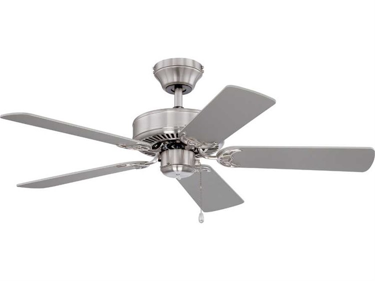 Kendal Lighting Builder Choice Satin Nickel 42'' Wide Indoor Ceiling Fan with Silver / White