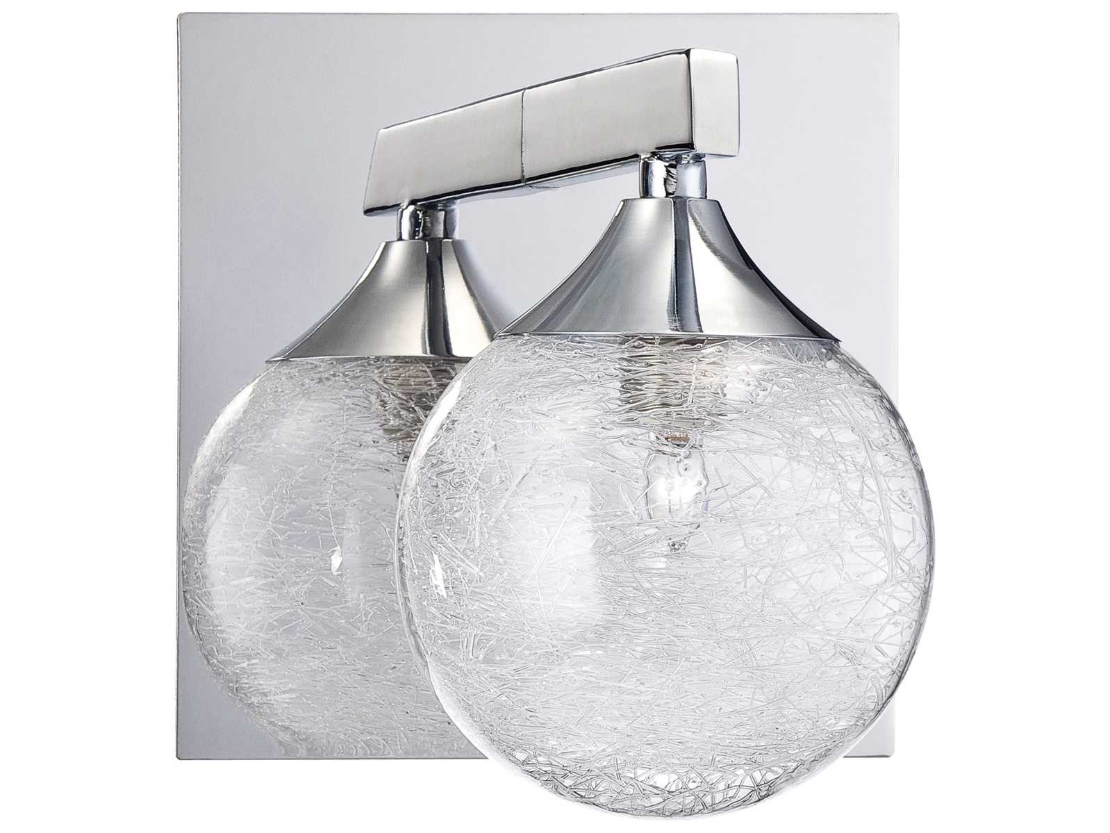Kendal Lighting Fybra Chrome with Clear Glass Globe with Stretched