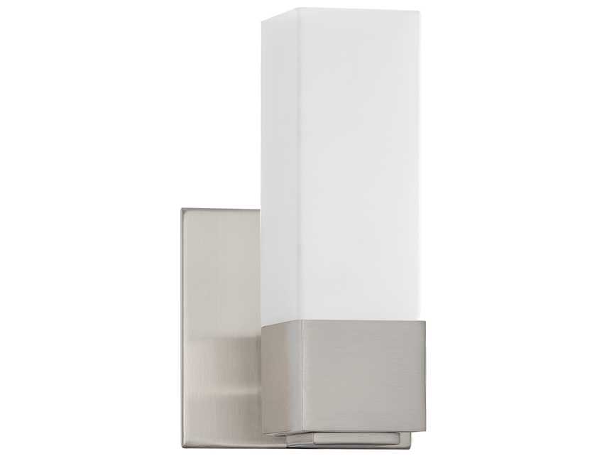 Kendal Lighting Madison Satin Nickel with White Glass Wall Sconce