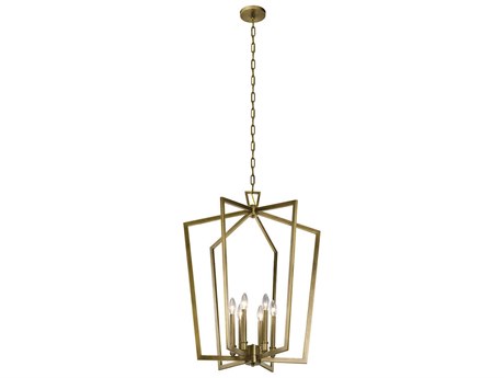 Kichler Abbotswell 6-Light Natural Brass Geometric Pendant